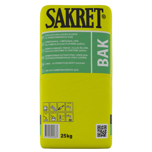 Liim.armeerimissegu Sakret Bak 25kg hall pilt